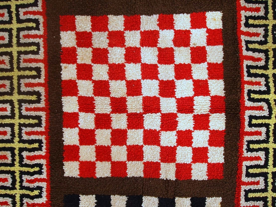 Handmade vintage French Modern rug 5.9' x 10.5' (180cm x 322cm) 1960s - 6