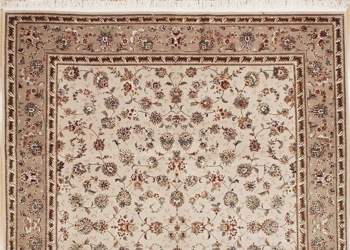 Hand-Knotted Sino-Kashan Beige Mauve All-Over Floral Oriental Rug Carpet 8' x 10' - 4