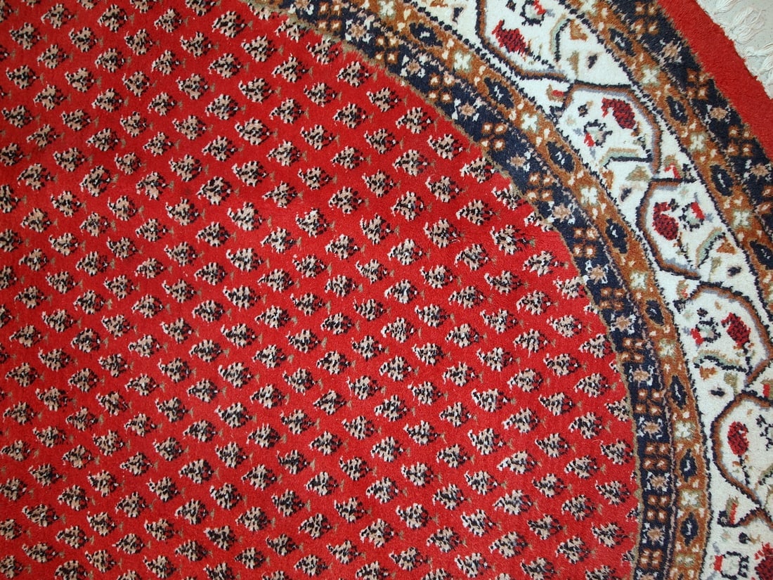 Handmade vintage Indo-Seraband rug 6.5' x 9.8' (198cm x 298cm) 1980s - 4