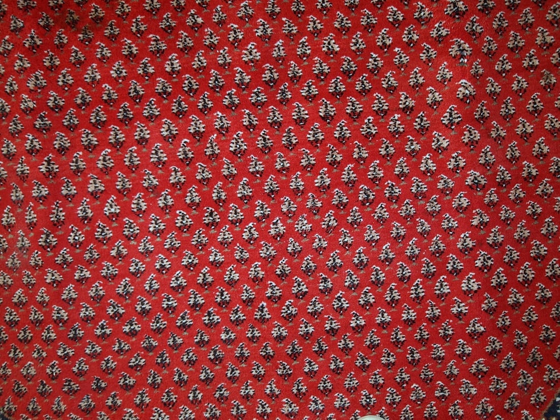 Handmade vintage Indo-Seraband rug 6.5' x 9.8' (198cm x 298cm) 1980s - 5