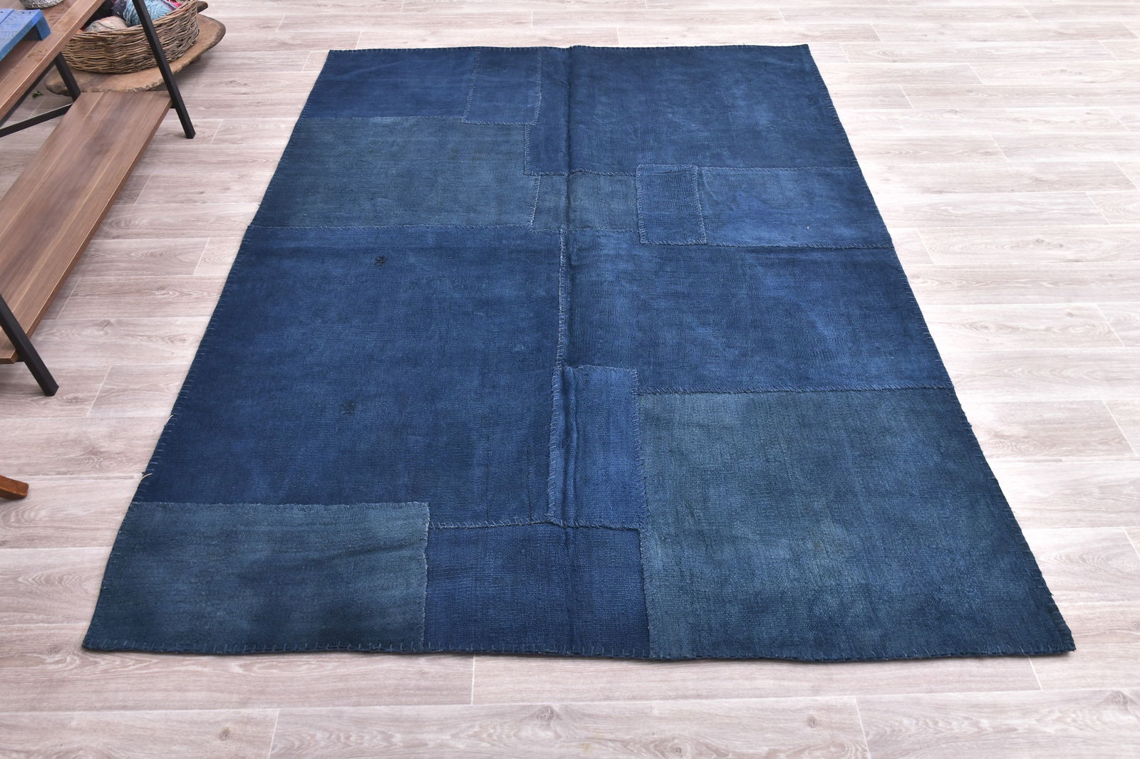 5'11'' x 7'11'' Turkish Hemp Patchwork Rug - 240052 - 3