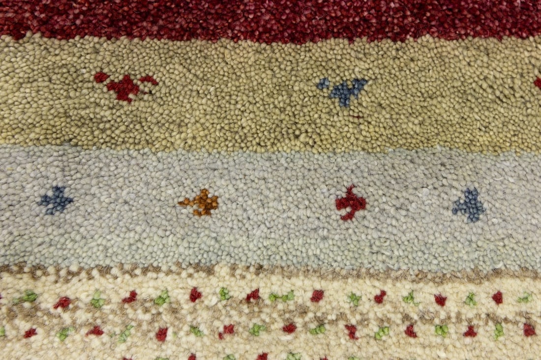 Multicolored Stripes Tribal 1'4X4 Indo-Gabbeh Oriental Rug - 12