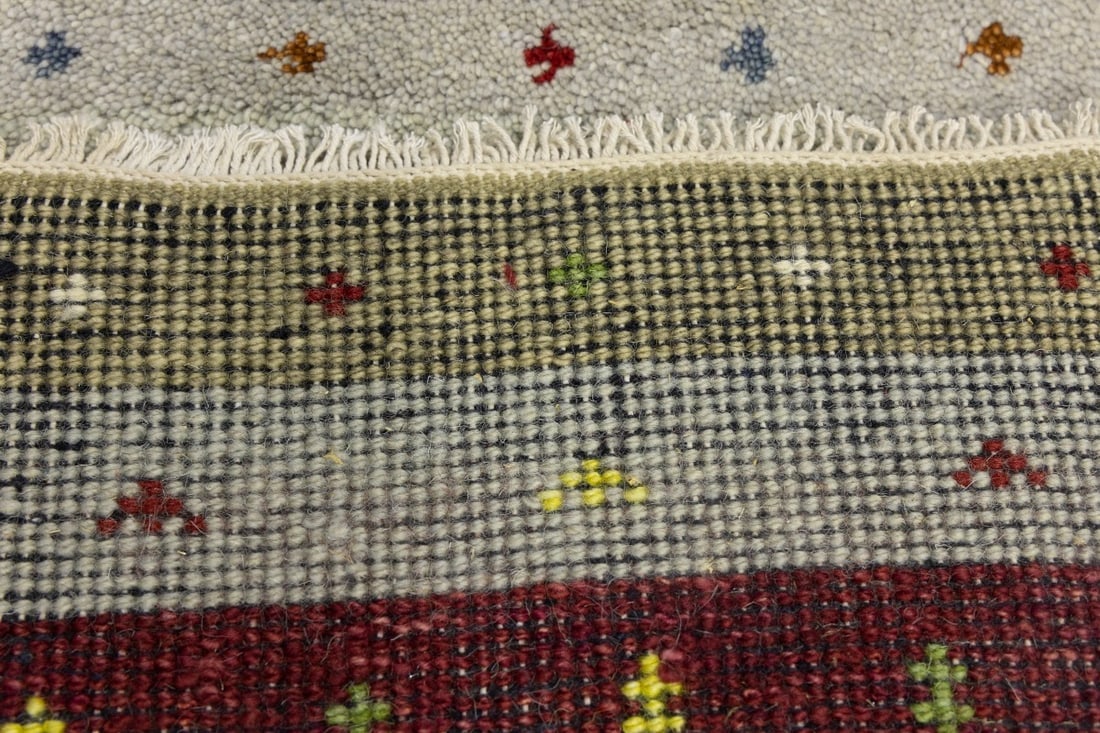 Multicolored Stripes Tribal 1'4X4 Indo-Gabbeh Oriental Rug - 15