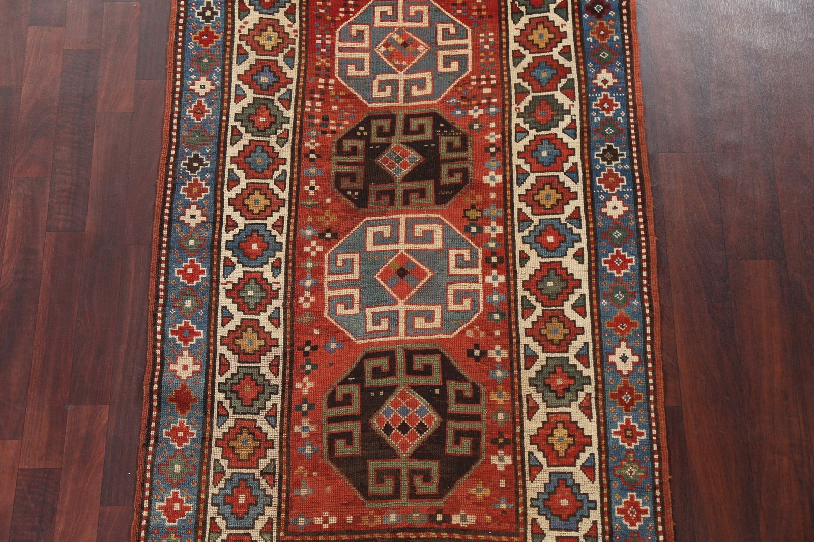 Pre-1900 Antique Vegetable Dye Kazak Oriental Rug 4x6 - 4