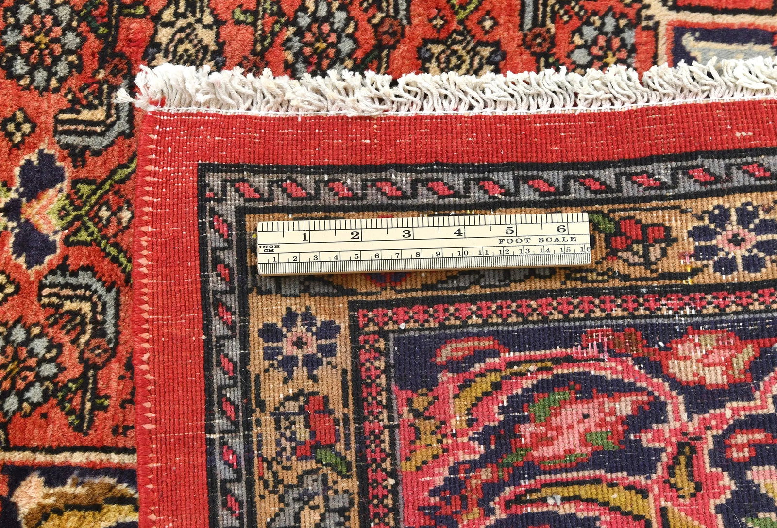 Vintage Orange-red Tribal Floral 10X13 Bidjar Persian Rug - 11