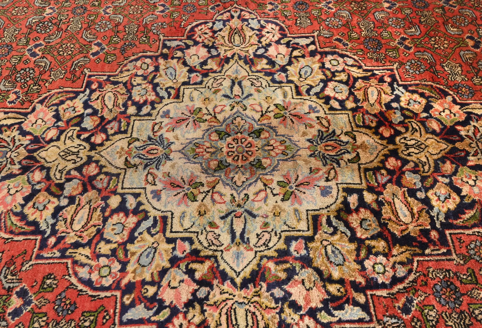 Vintage Orange-red Tribal Floral 10X13 Bidjar Persian Rug - 5