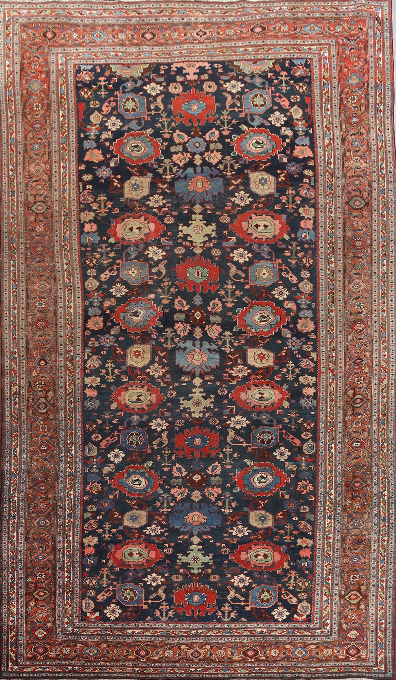 Pre-1900 Antique Vegetable Dye Bidjar Halvaei Persian Rug 8x13: Title:Pre-1900 Antique Vegetable Dye Bidjar Halvaei Persian Rug 8x13 Origin:A Beautiful Genuine Iran ( Persia ) Bidjar (Halvaei) rug is Hand Knotted by skillful weavers in Iran ( Persia )