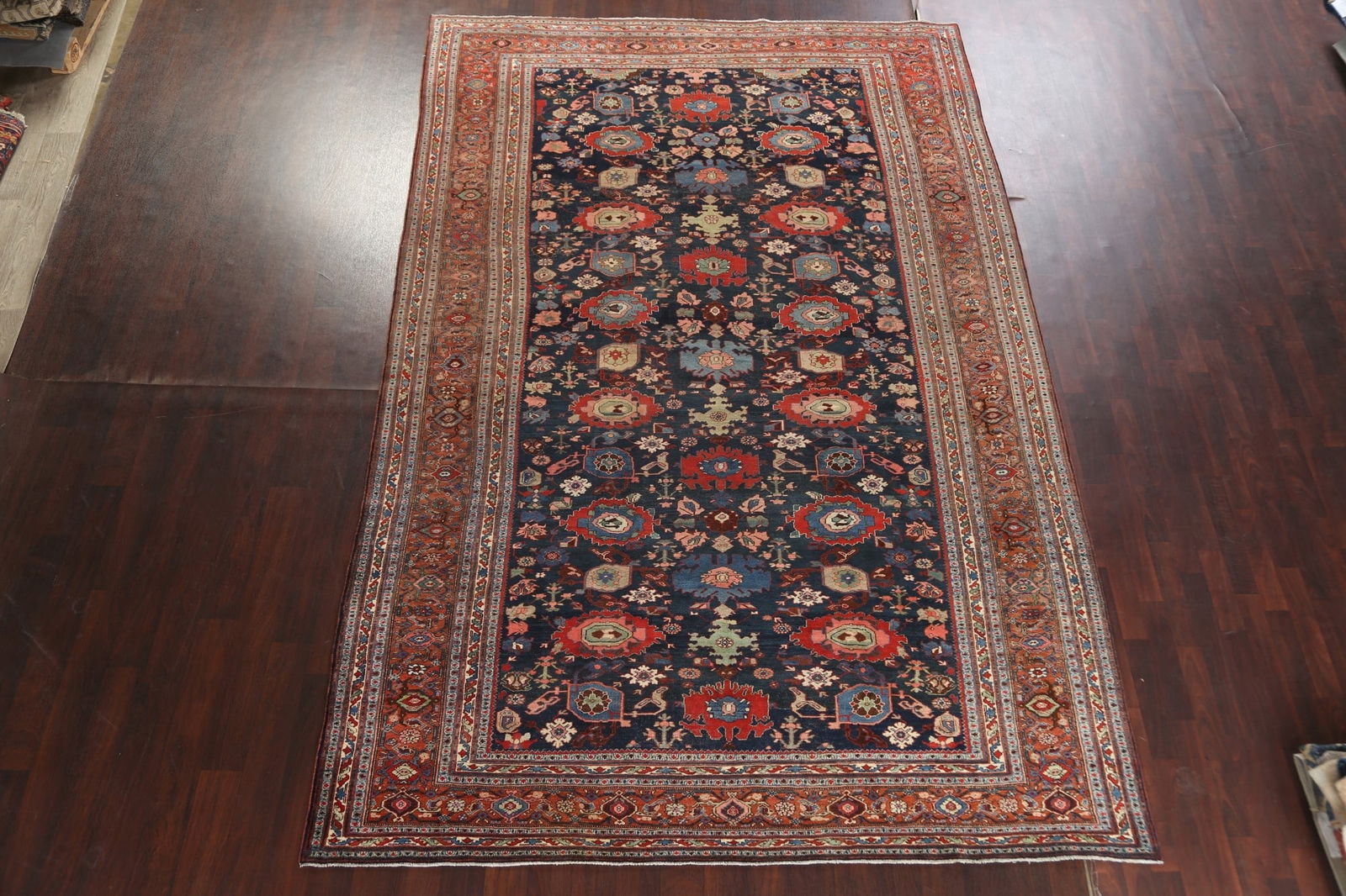 Pre-1900 Antique Vegetable Dye Bidjar Halvaei Persian Rug 8x13 - 3