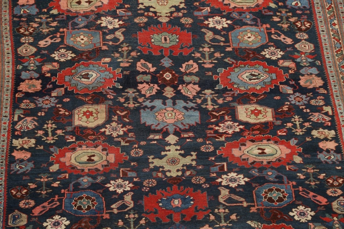 Pre-1900 Antique Vegetable Dye Bidjar Halvaei Persian Rug 8x13 - 5