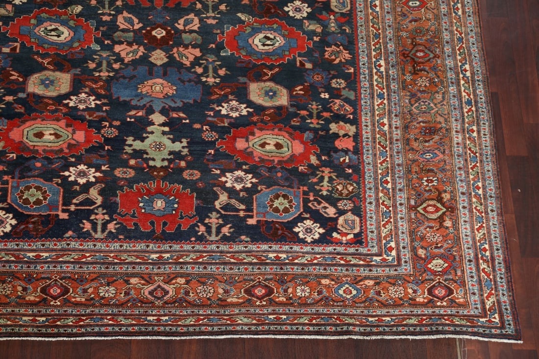 Pre-1900 Antique Vegetable Dye Bidjar Halvaei Persian Rug 8x13 - 7