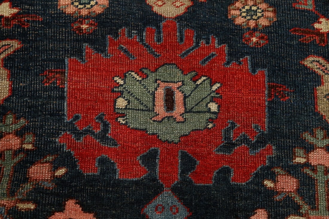 Pre-1900 Antique Vegetable Dye Bidjar Halvaei Persian Rug 8x13 - 9