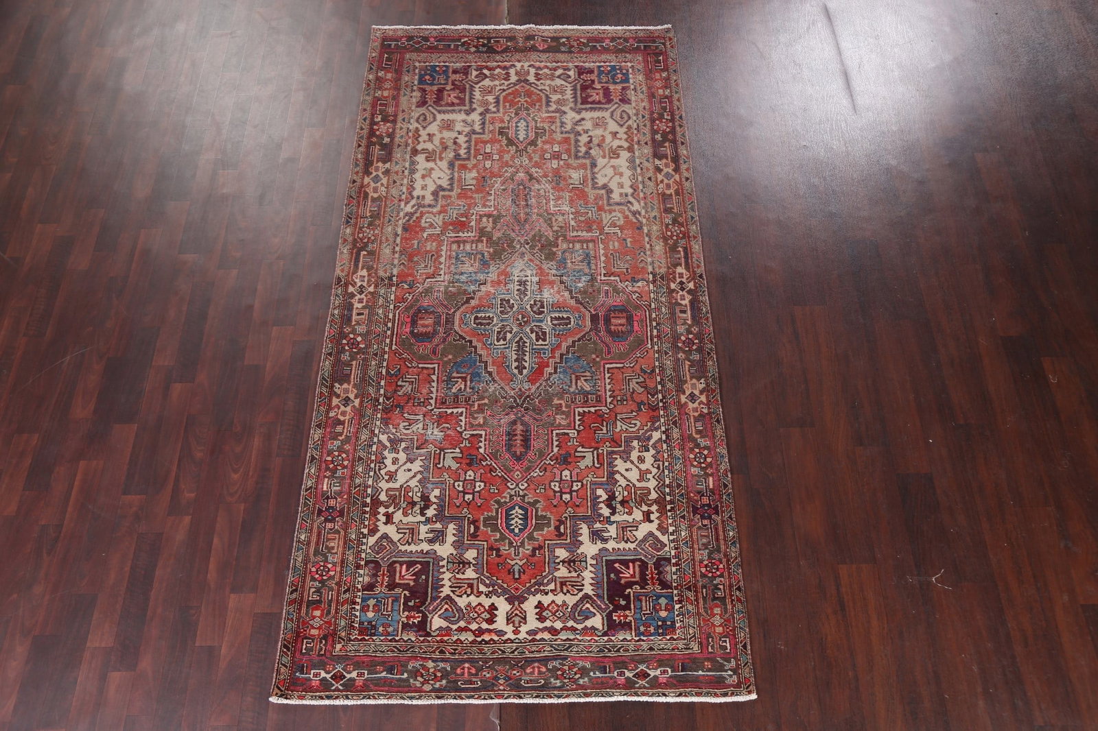 Antique Geometric Heriz Persian Area Rug 5x10 - 18
