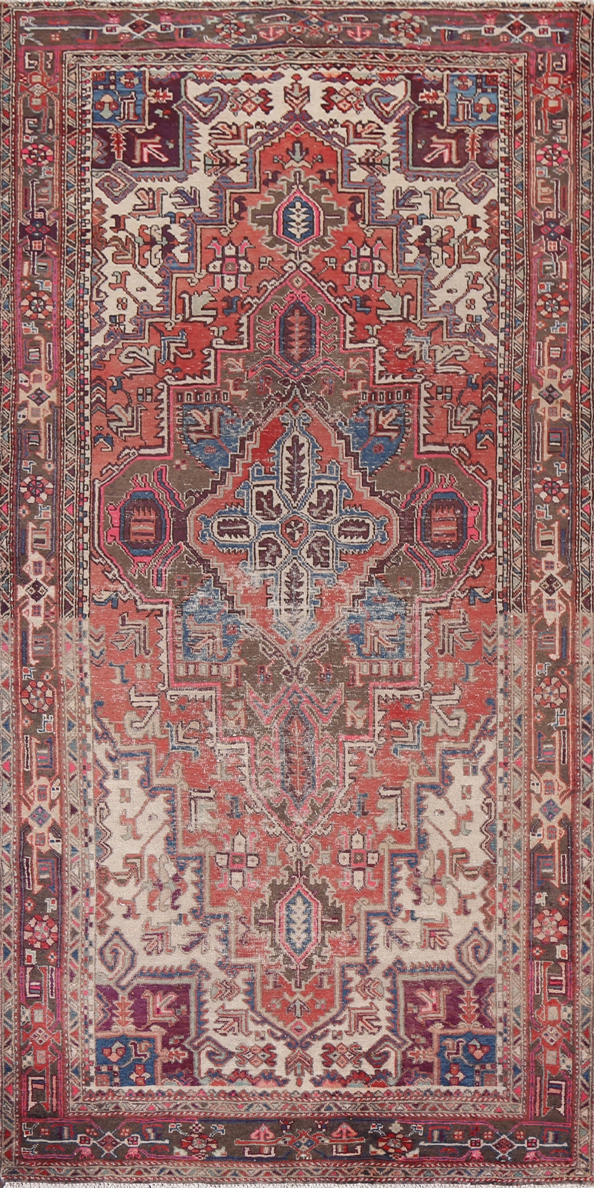 Antique Geometric Heriz Persian Area Rug 5x10 (1 of 20)