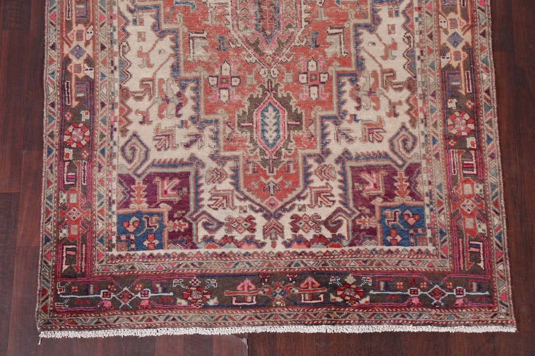 Antique Geometric Heriz Persian Area Rug 5x10 - 6