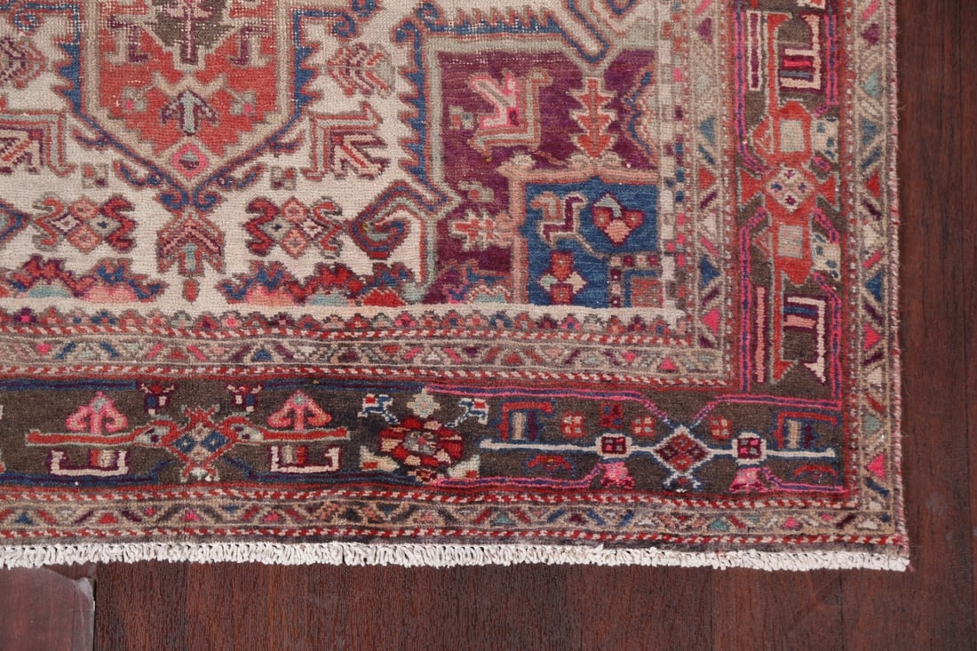 Antique Geometric Heriz Persian Area Rug 5x10 - 7