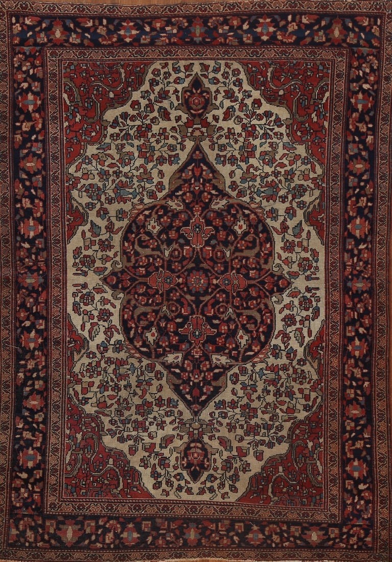 Pre-1900 Antique Vegetable Dye Sarouk Farahan Persian Rug 4x5: Title:Pre-1900 Antique Vegetable Dye Sarouk Farahan Persian Rug 4x5 Origin:A Beautiful Genuine Iran ( Persia ) Sarouk (Farahan) rug is Hand Knotted by skillful weavers in Iran ( Persia )