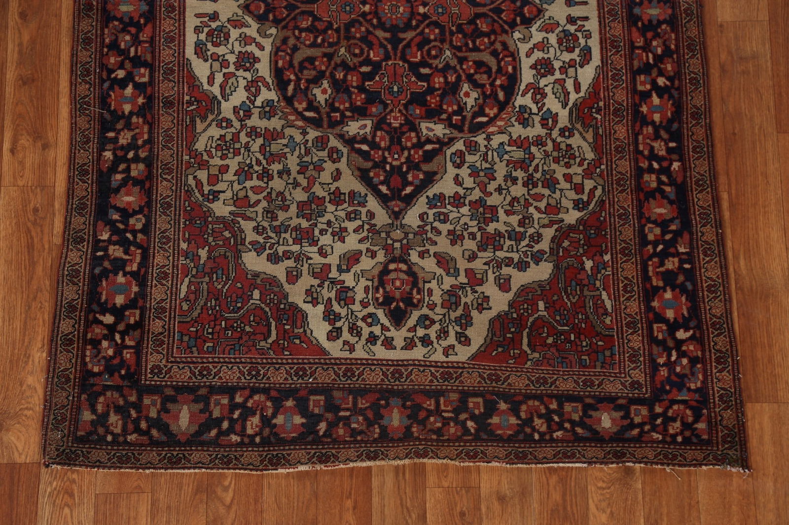 Pre-1900 Antique Vegetable Dye Sarouk Farahan Persian Rug 4x5 - 6