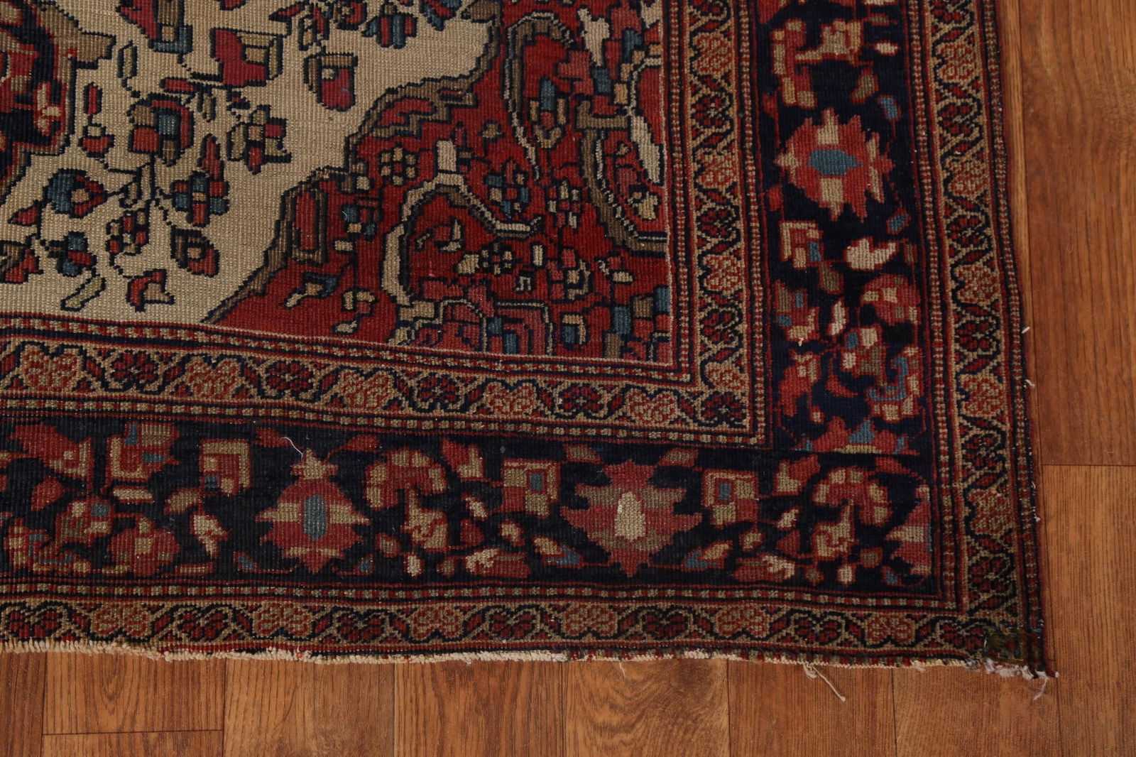 Pre-1900 Antique Vegetable Dye Sarouk Farahan Persian Rug 4x5 - 7