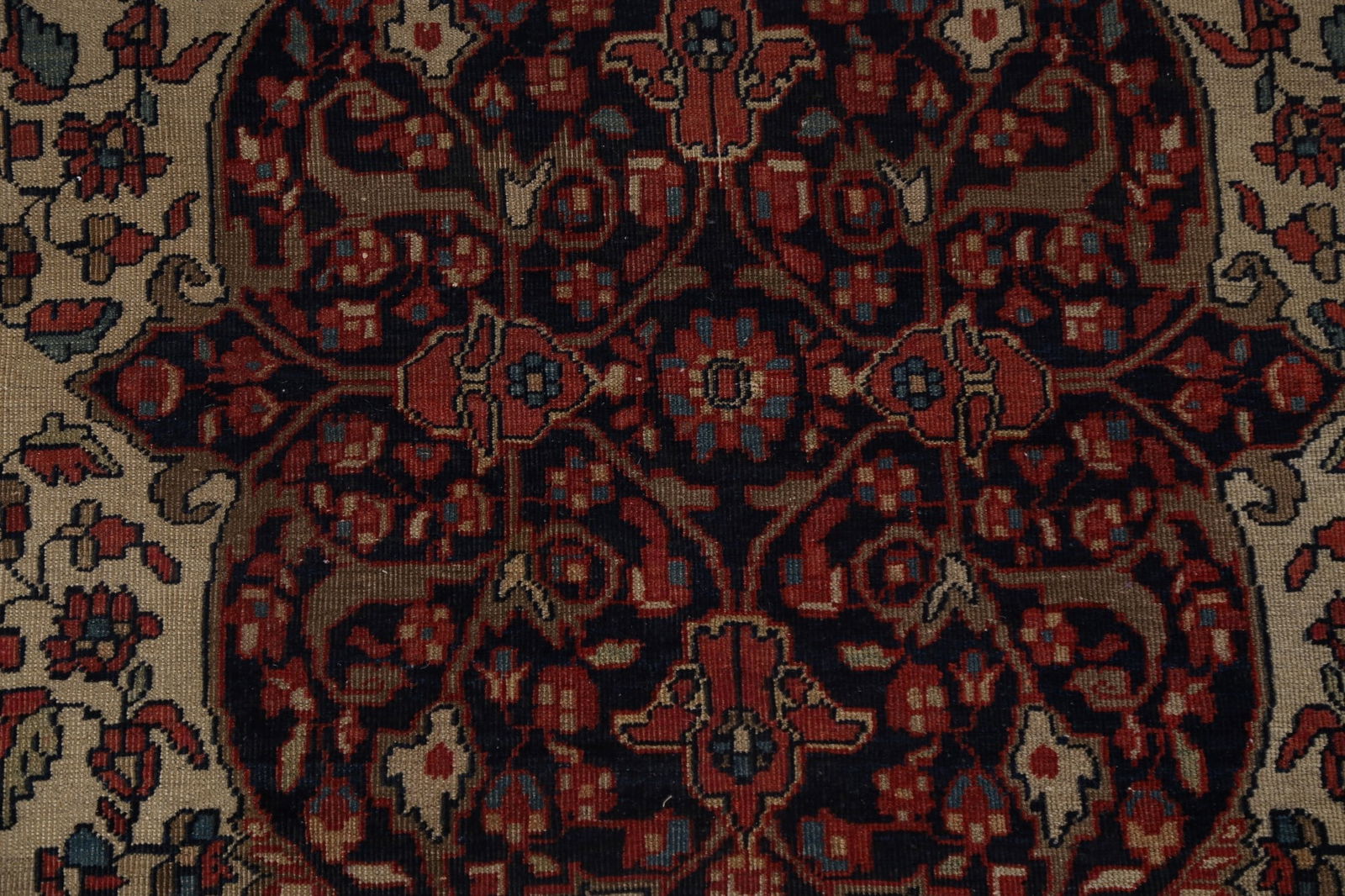 Pre-1900 Antique Vegetable Dye Sarouk Farahan Persian Rug 4x5 - 9