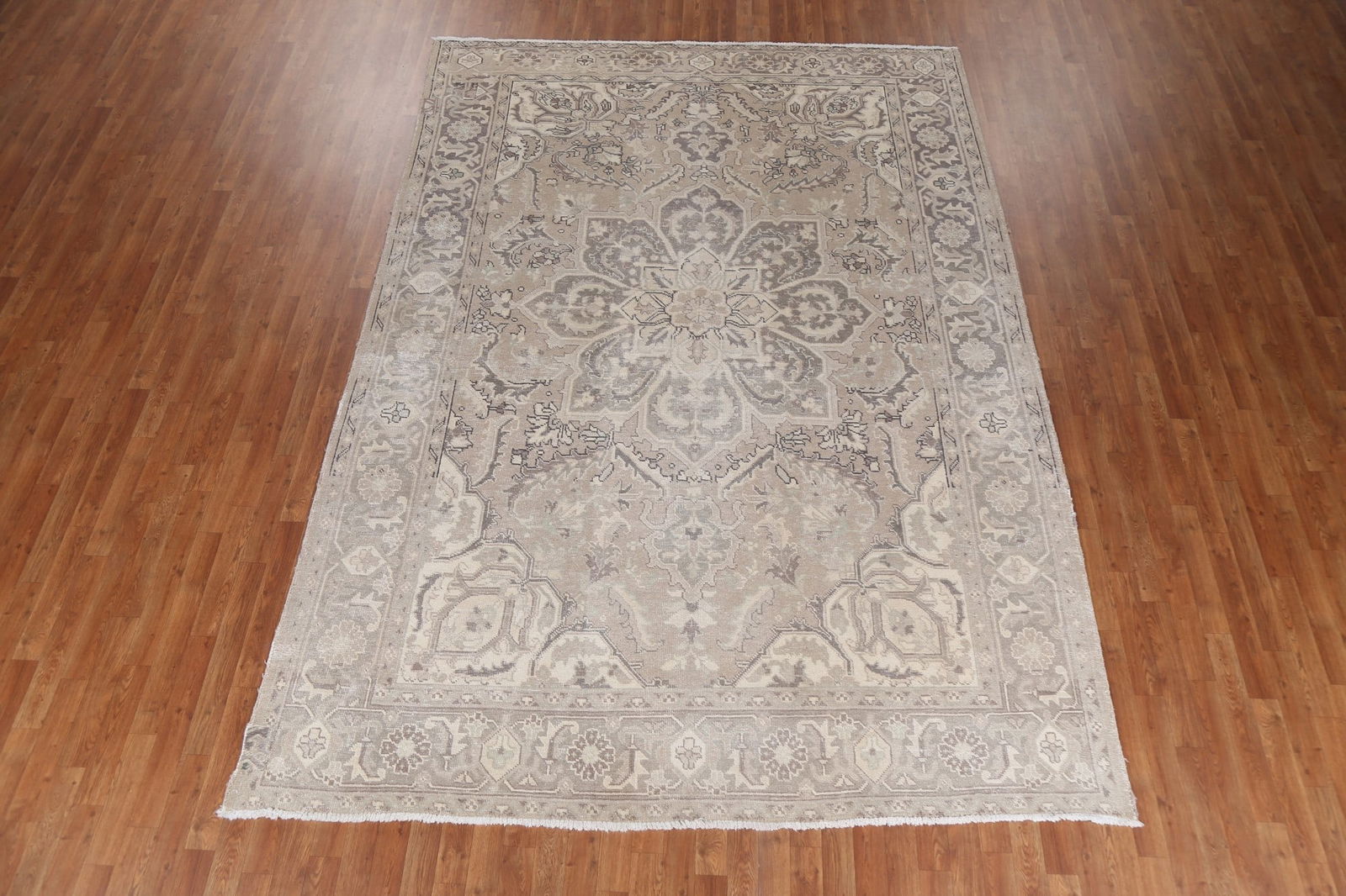 Antique Geometric Heriz Persian Area Rug 8x11 - 19