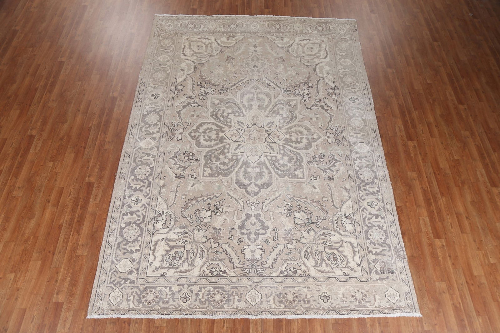 Antique Geometric Heriz Persian Area Rug 8x11 - 3