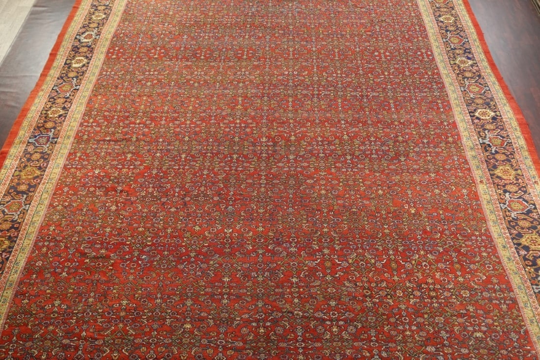 Pre-1900 Antique Vegetable Dye Sultanabad Persian Rug 15x22 - 4