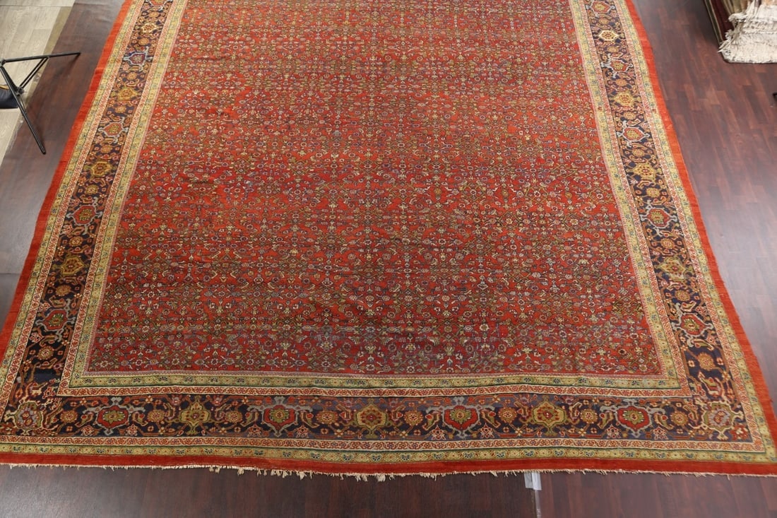 Pre-1900 Antique Vegetable Dye Sultanabad Persian Rug 15x22 - 6