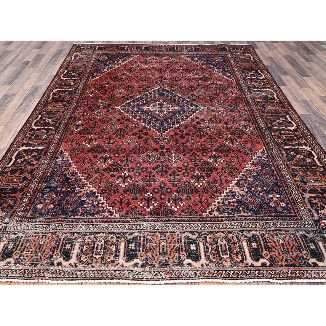 Bossa Nova Red Vintage Soft Wool Zoroastrian Joshagan Oriental Rug - 2