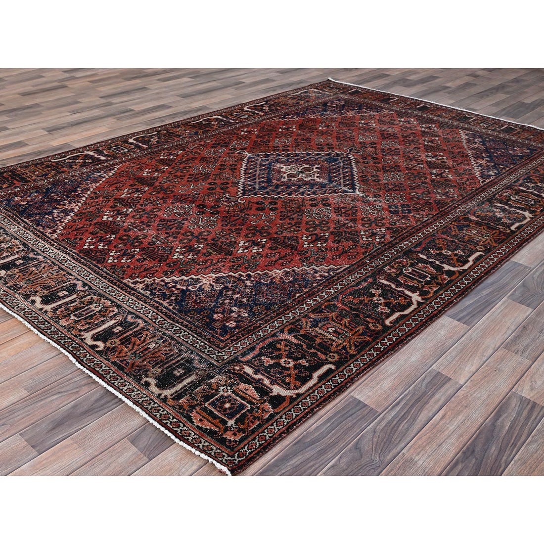 Bossa Nova Red Vintage Soft Wool Zoroastrian Joshagan Oriental Rug - 3