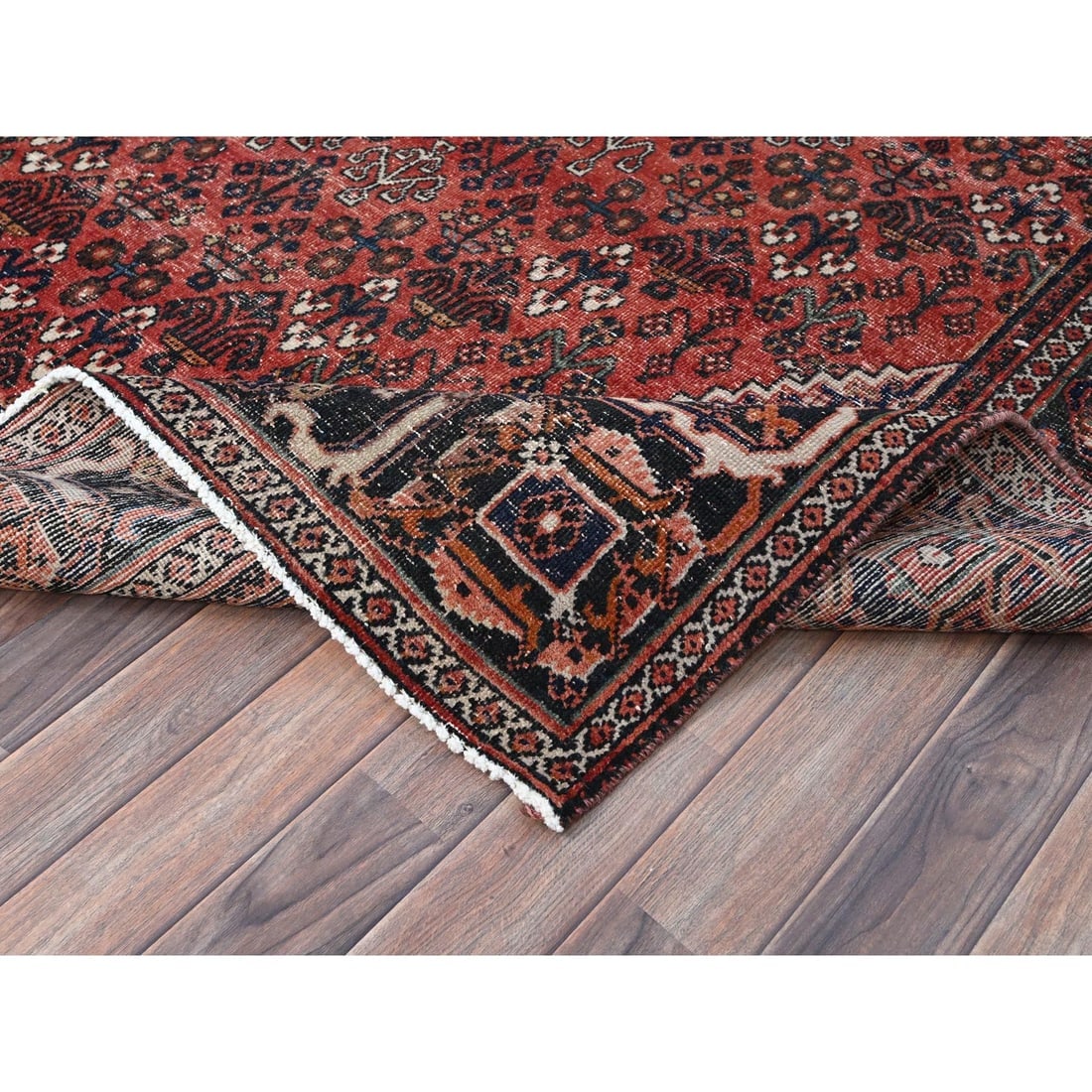Bossa Nova Red Vintage Soft Wool Zoroastrian Joshagan Oriental Rug - 6