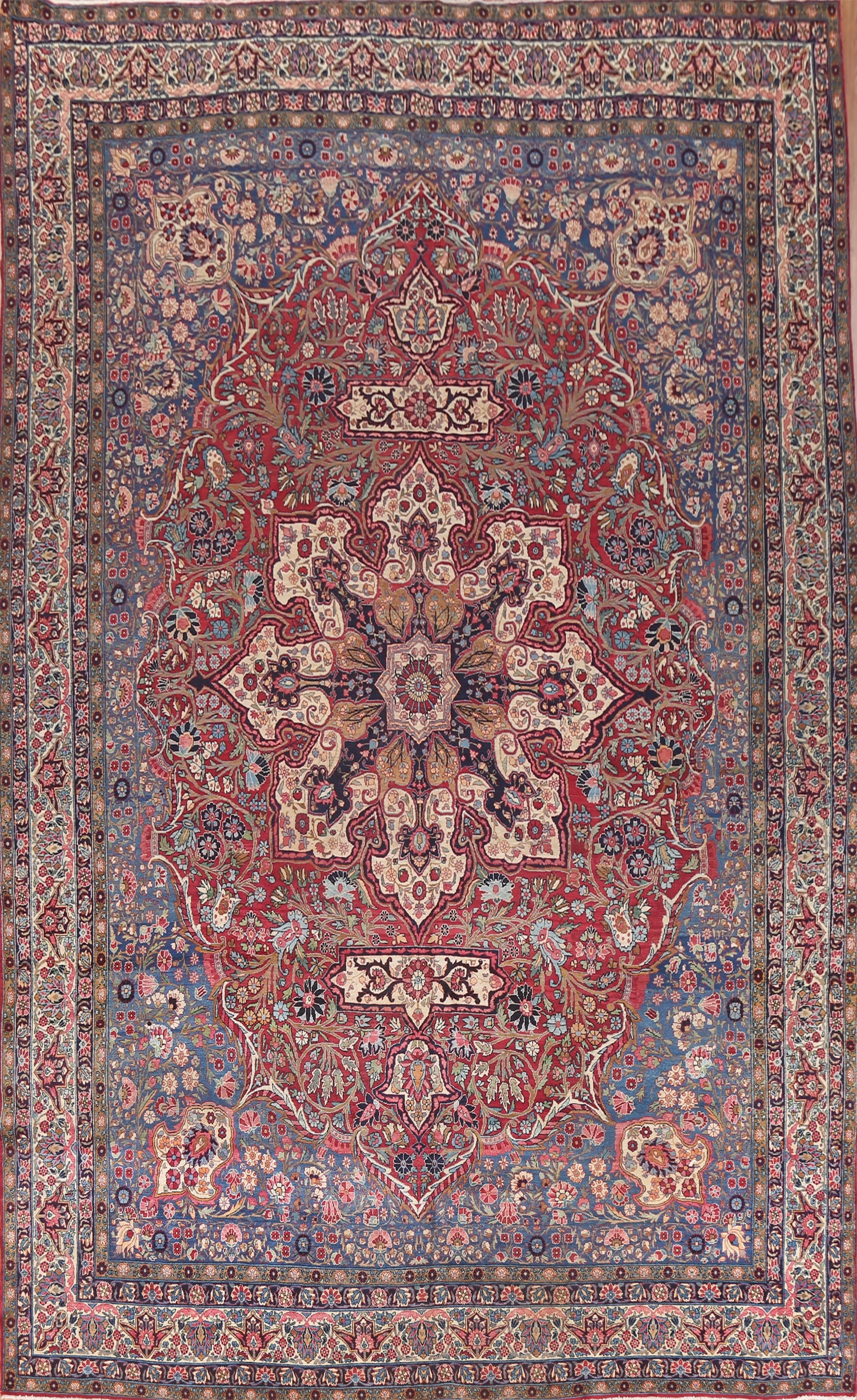 Pre-1900 Antique Vegetable Dye Yazd Large Persian Rug 11x16 (1 of 20)