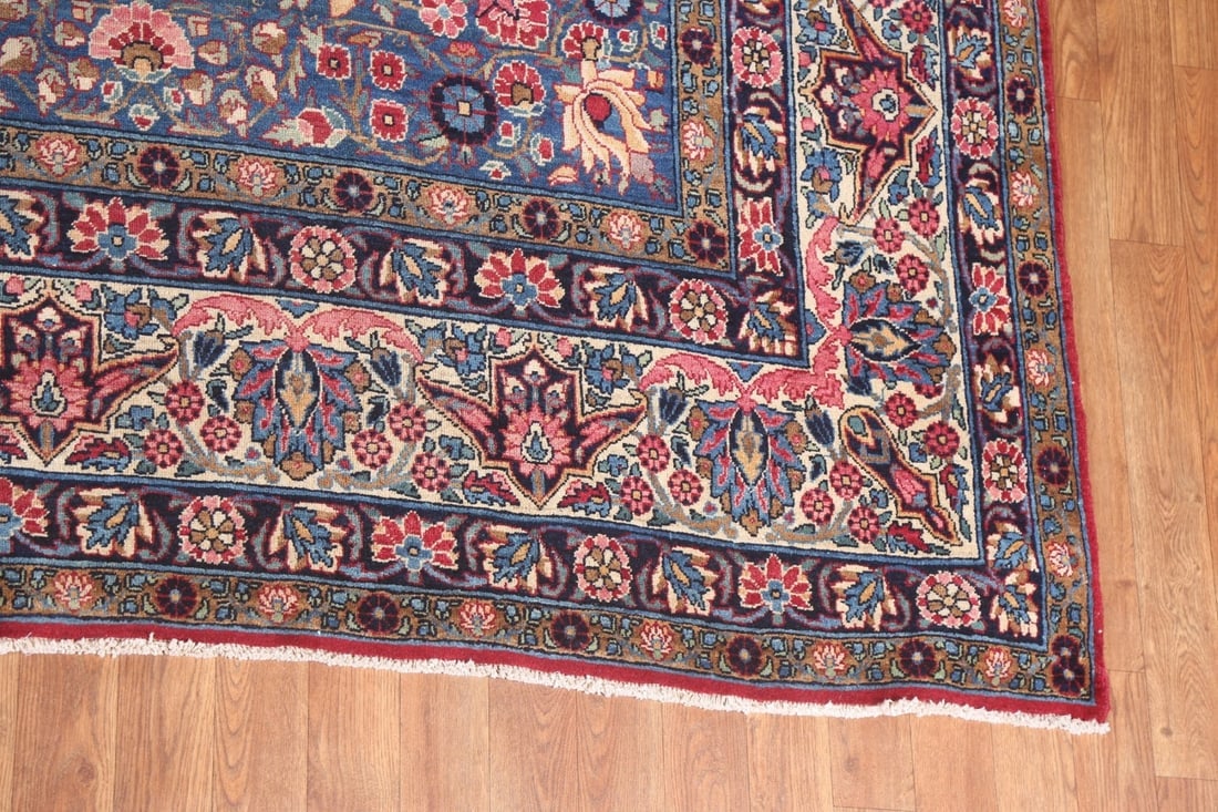 Pre-1900 Antique Vegetable Dye Yazd Large Persian Rug 11x16 - 6