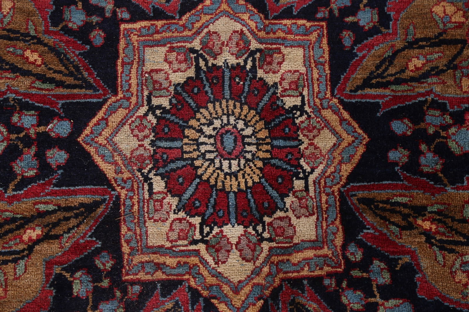 Pre-1900 Antique Vegetable Dye Yazd Large Persian Rug 11x16 - 8