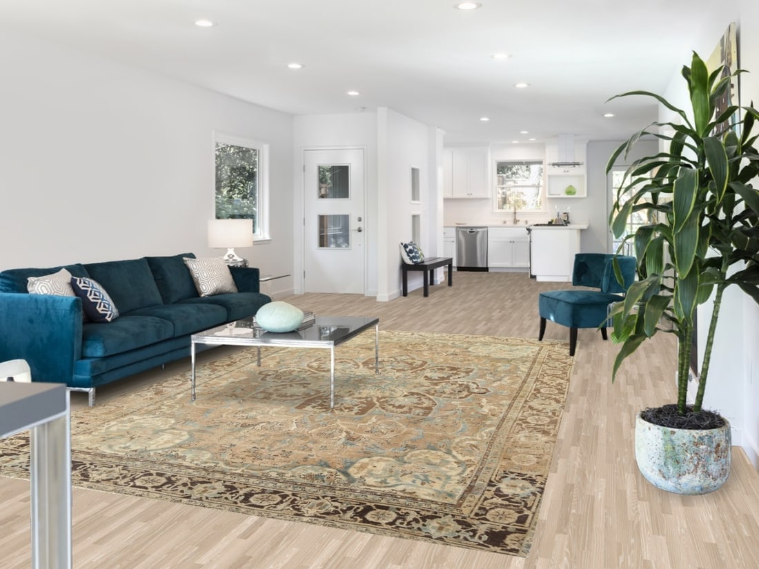 Antique Geometric Heriz Persian Area Rug 7x11 - 2