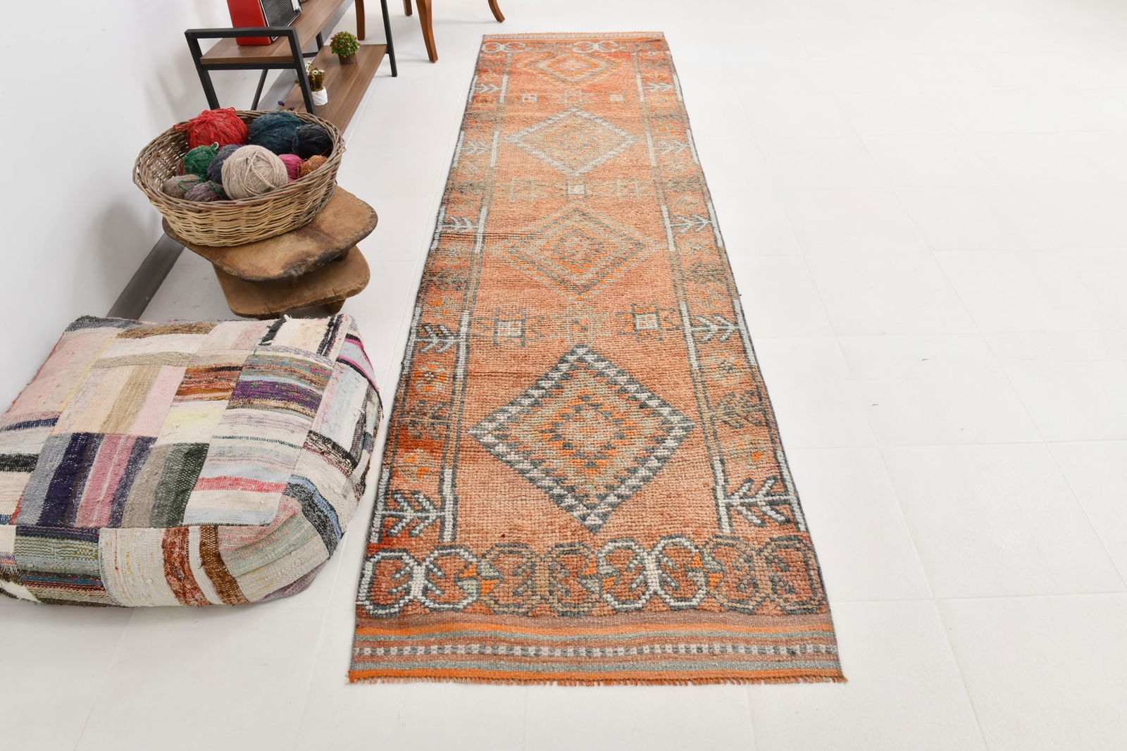 3'1'' x 11'1'' Handmade Vintage Wool Rug - 22294 - 5