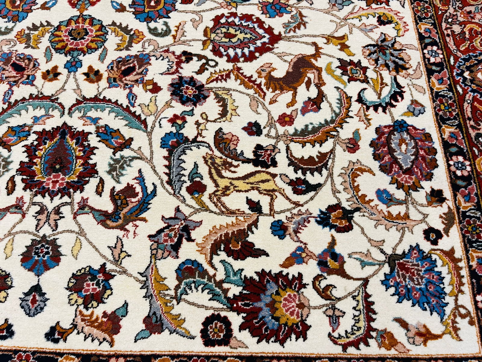 Vintage Tabriz design Hunting Rug-4877 - 7