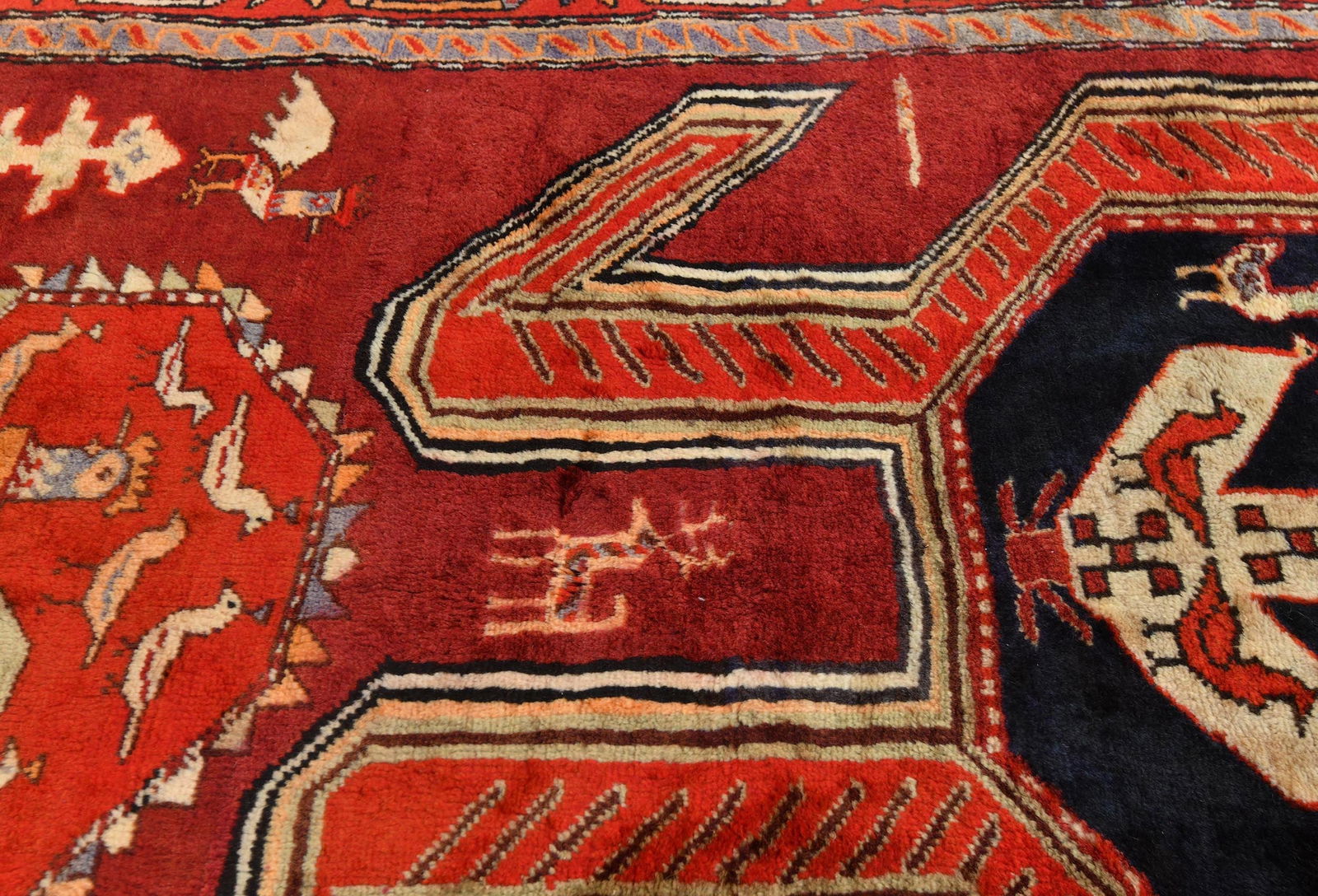 Vintage Purple-navy Tribal 3'6X10'5 Meshkin Persian Runner Rug - 7