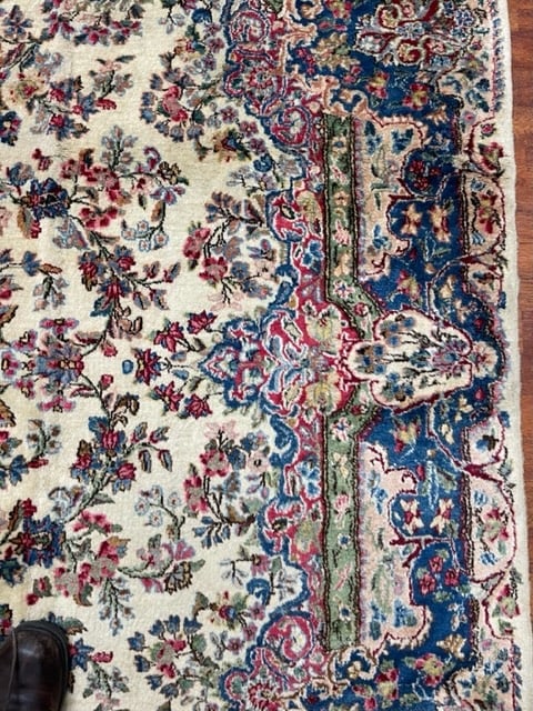 Antique square size Ravar kirman rug-3898 - 3