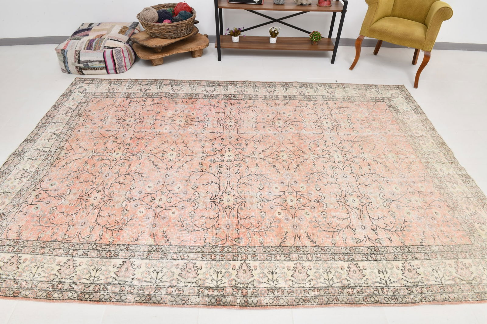 6'11'' x 9'10'' Handmade Vintage Wool Rug - 22230 - 2