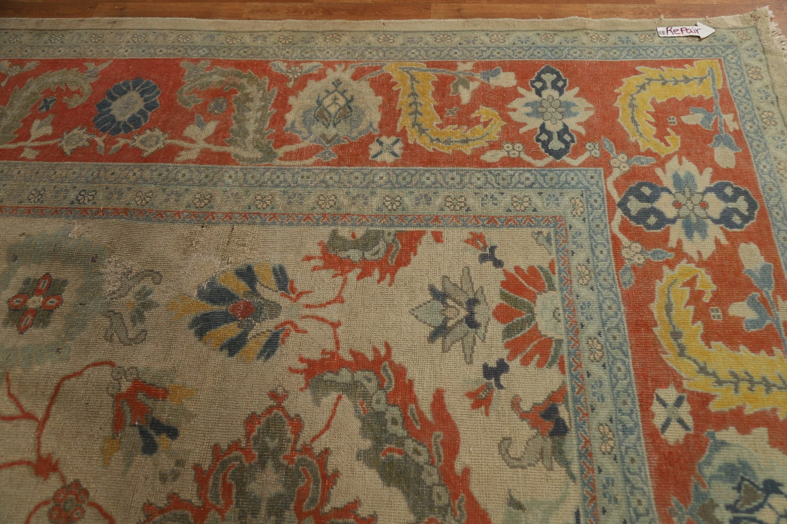 Palace Size Antique Vegetable Dye Sultanabad Persian Rug 14x20 - 15