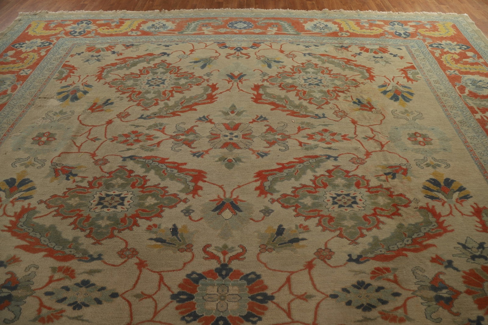 Palace Size Antique Vegetable Dye Sultanabad Persian Rug 14x20 - 17