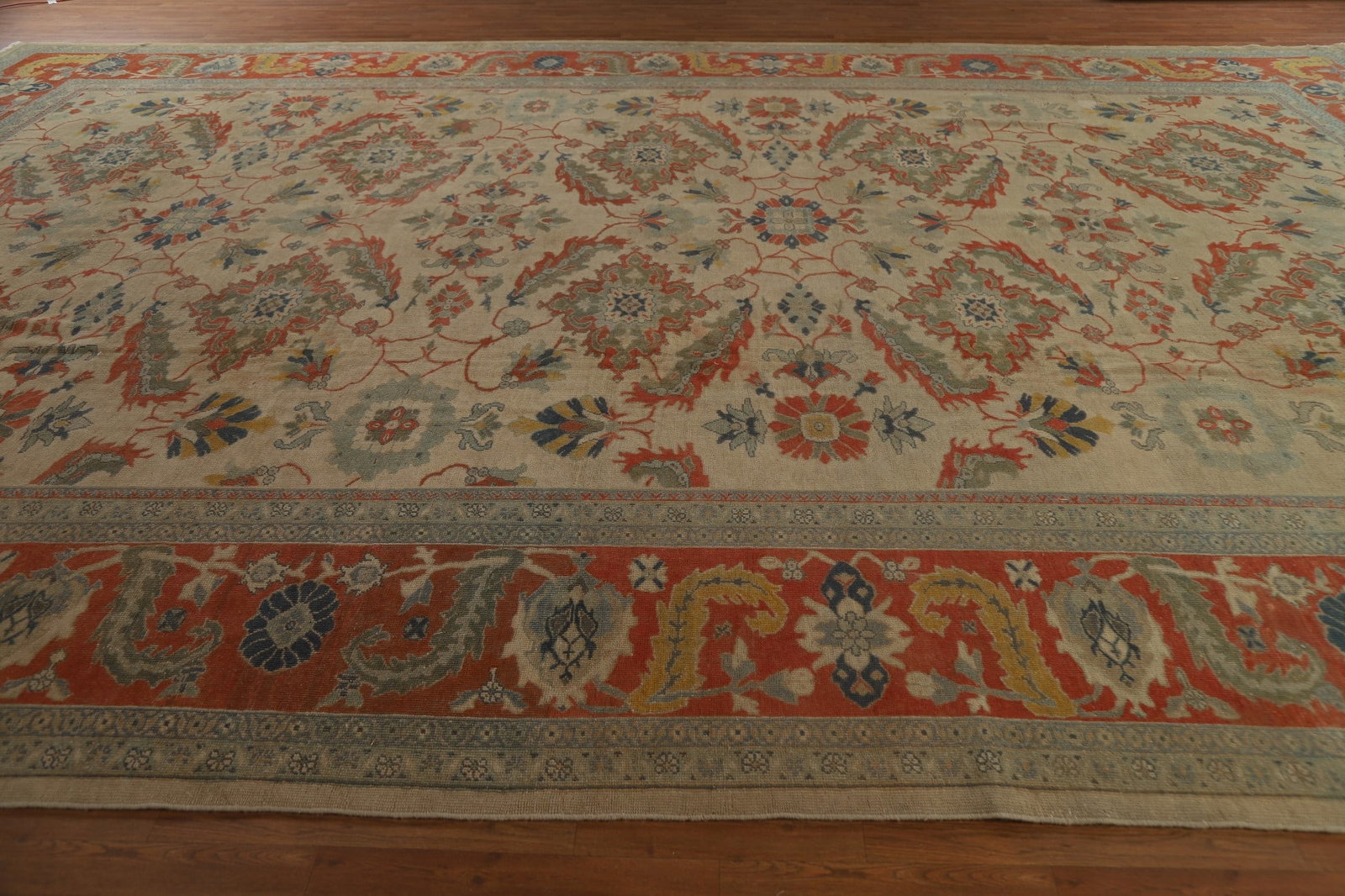 Palace Size Antique Vegetable Dye Sultanabad Persian Rug 14x20 - 19