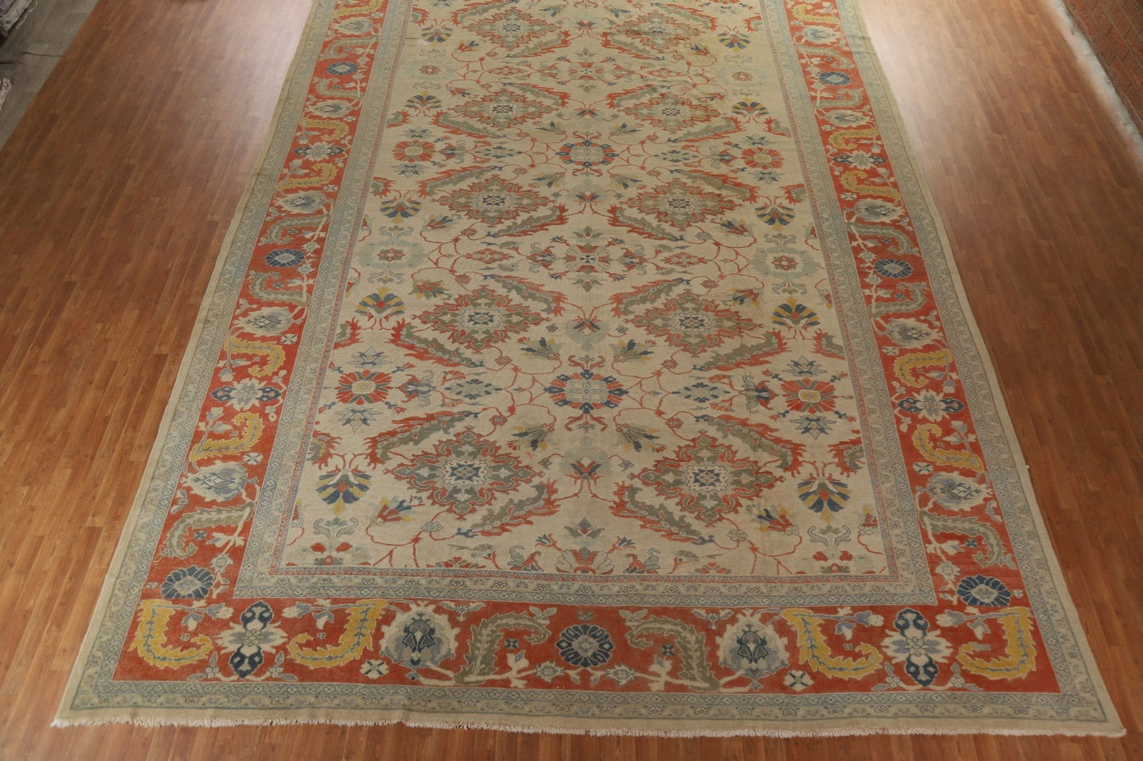 Palace Size Antique Vegetable Dye Sultanabad Persian Rug 14x20 - 6