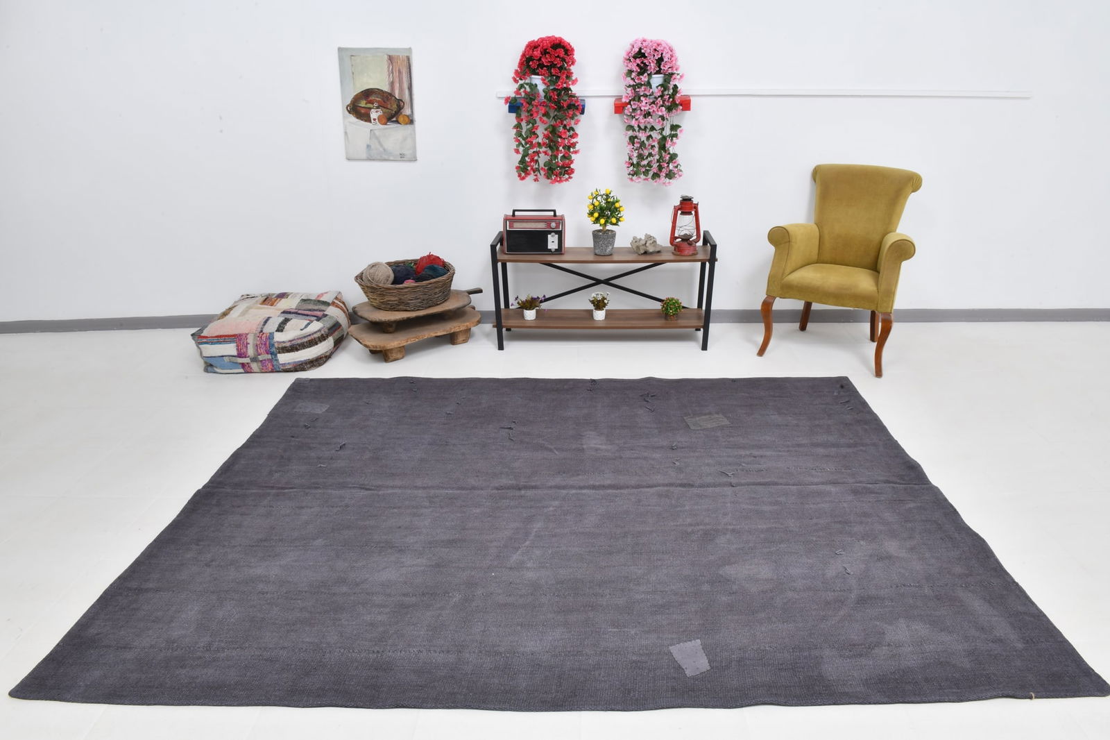 7'1'' x 9'4'' Turkish Vintage Hemp Rug - 52914 - 2