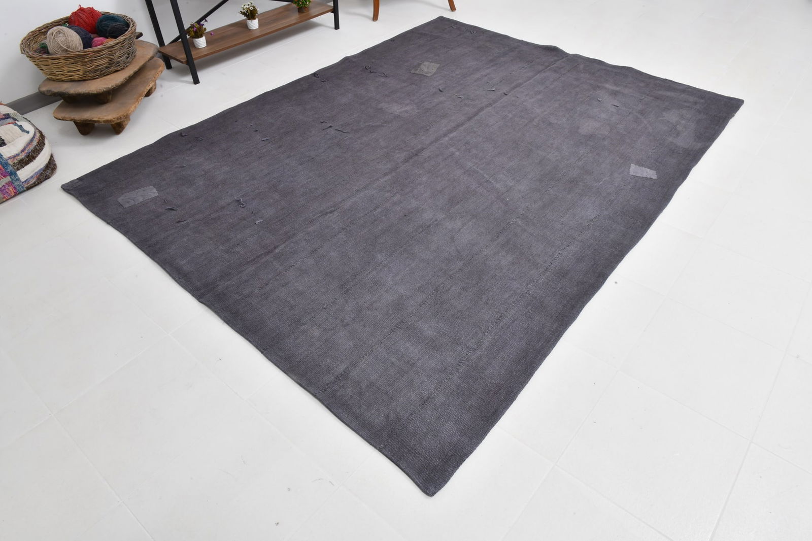 7'1'' x 9'4'' Turkish Vintage Hemp Rug - 52914 - 4