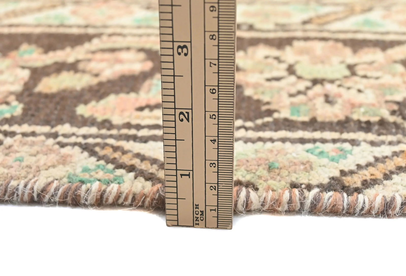 Semi Antique Muted Floral 7X10 Distressed Vintage Oriental Rug - 10