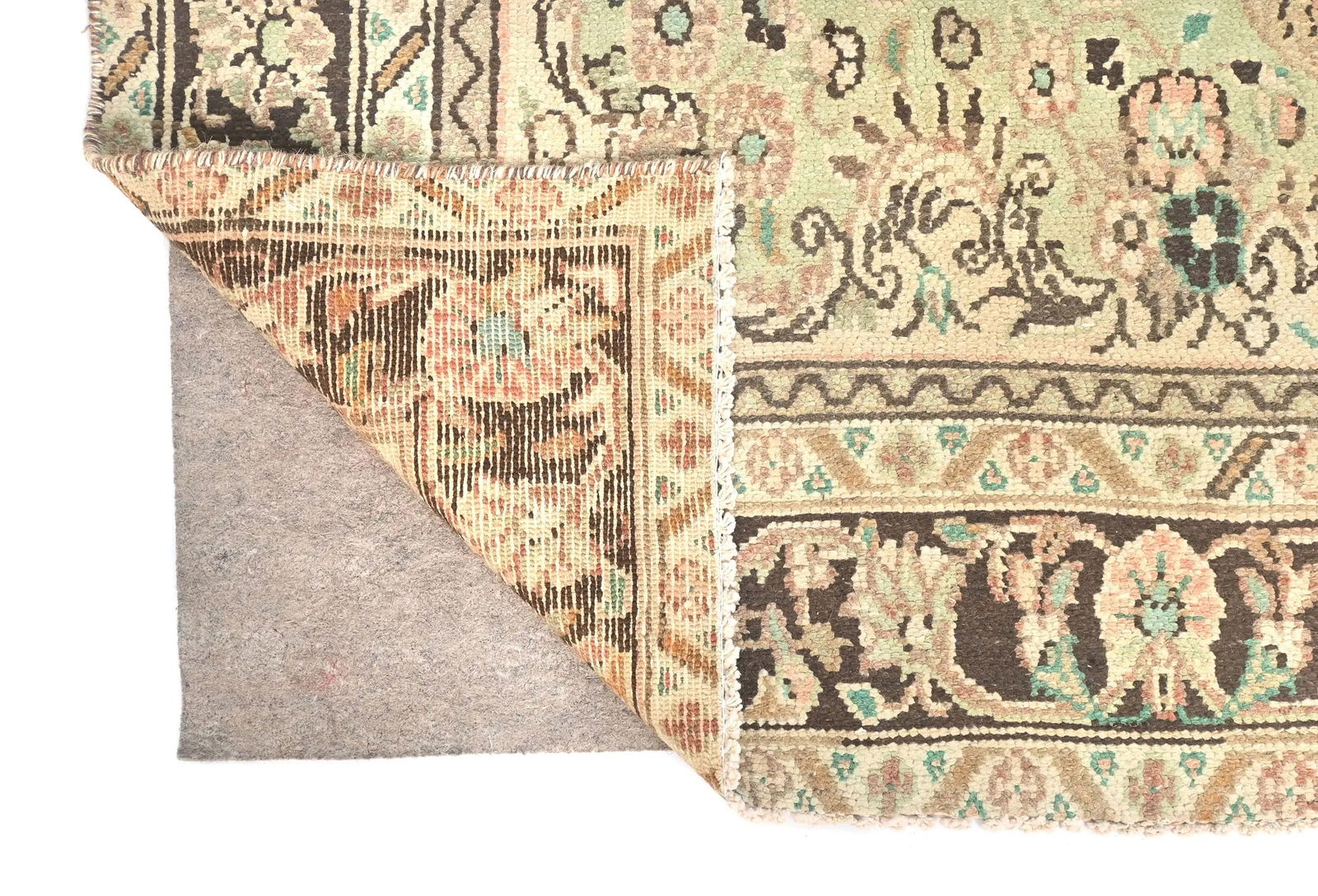 Semi Antique Muted Floral 7X10 Distressed Vintage Oriental Rug - 12