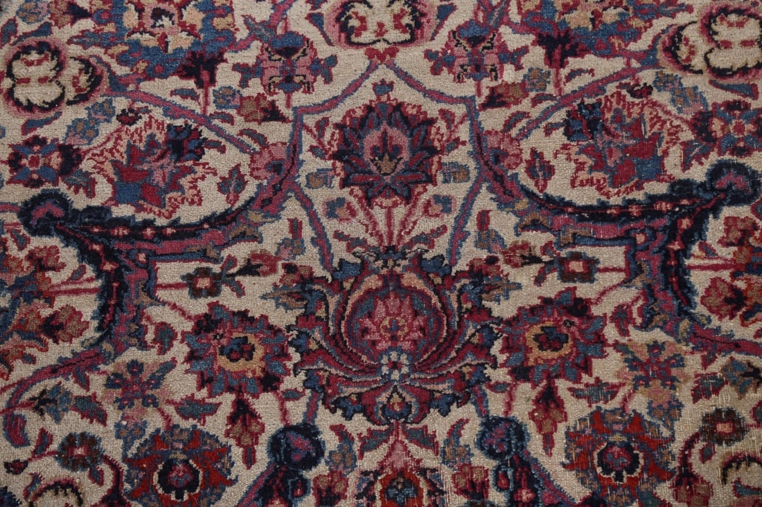 Pre-1900 Antique Vegetable Dye Mashad Persian Square Rug 12x12 - 10