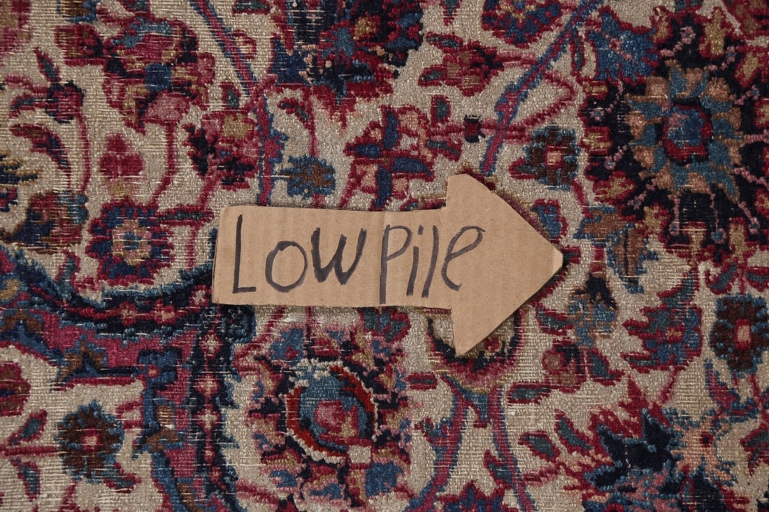 Pre-1900 Antique Vegetable Dye Mashad Persian Square Rug 12x12 - 13