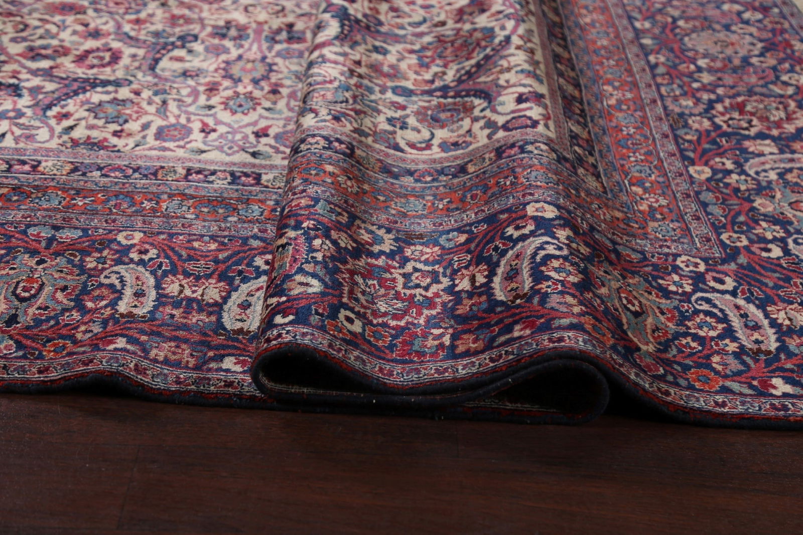 Pre-1900 Antique Vegetable Dye Mashad Persian Square Rug 12x12 - 15